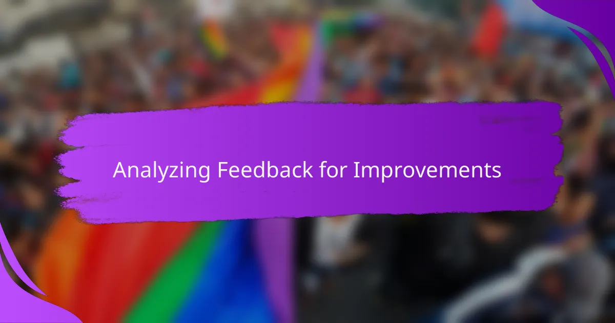 Analyzing Feedback for Improvements