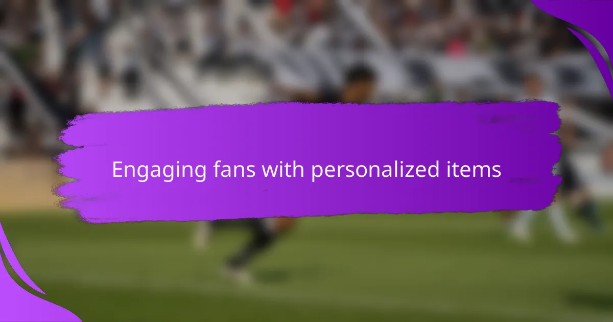 Engaging fans with personalized items