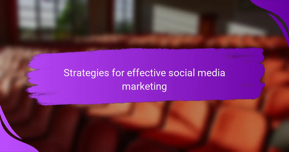 Strategies for effective social media marketing