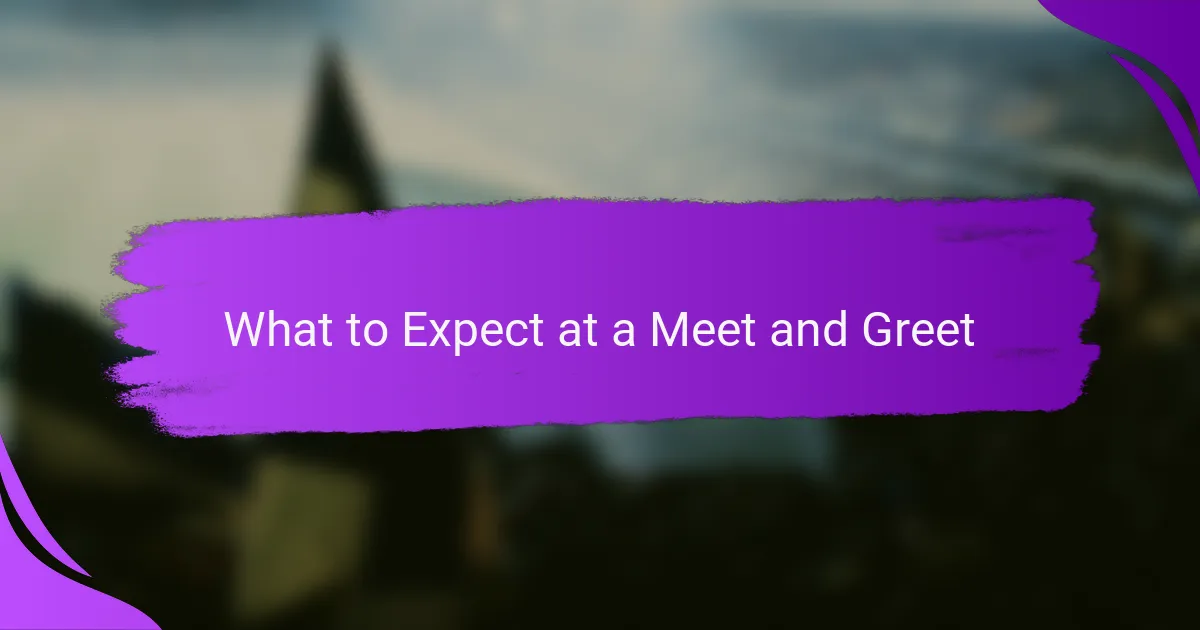 What to Expect at a Meet and Greet